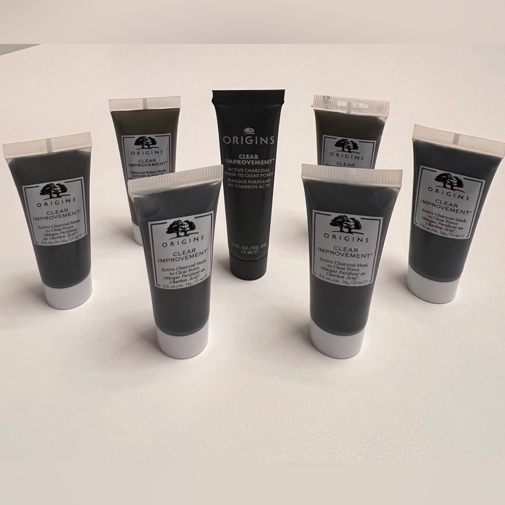 ORIGINS BRAND NEW 7 X Travel Size Clear Improvement Charcoal Mask 3.5oz TOTAL SZ